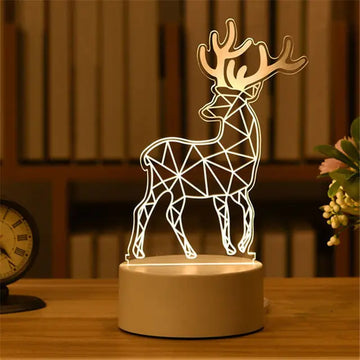 Add a Touch of Elegance with the Geometric Reindeer LED Lamp